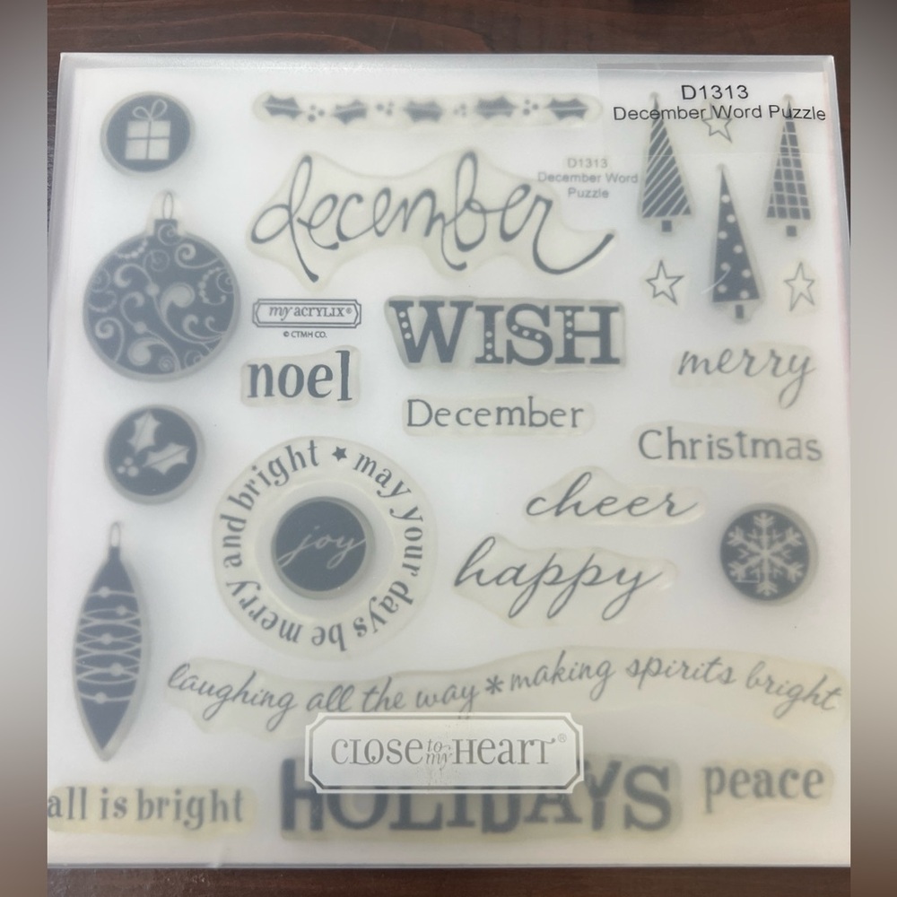 December Word Puzzle - CTMH Stamp Set - USED
